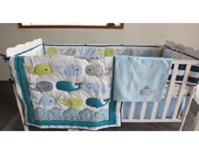 Ship Whale Baby Bedding Set 100% Cotton: Dream Home Decor